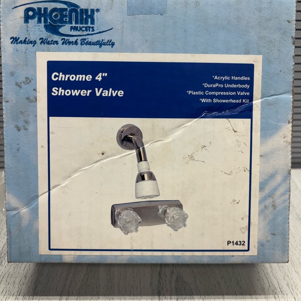 Phoenix RV Shower Valve - 4” Chrome- Brand New